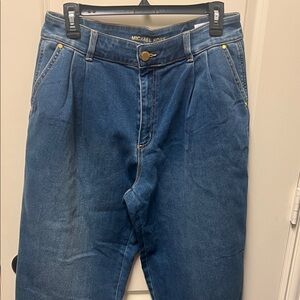 Michael Kors Dark Blue Boyfriend Jeans with Gold Hardware